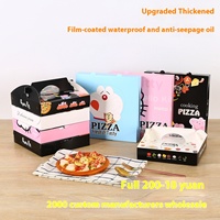 Boîte à gaufres à pizza 6/7/8/9/10 pouces sur mesure ensemble 2mm carton recyclé emballage à emporter dessin animé alimentaire gâteau estampage dossier