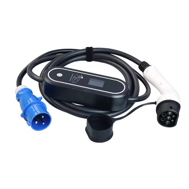 Good Sell Portable Type2 Ev Charger 5M 32A Adjustable with Color Screen 7KW Output Power New Condition Charging Cable