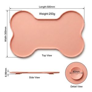 Tapis d'alimentation pour animaux de compagnie en silicone de qualité supérieure avec ventouses, antidérapant, pliable, pour gamelles de chien et de chat, facile à nettoyer, plateau de repas pour animaux - Product Image 6