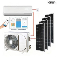 Climatisation hybride solaire N-Type PERC 12000 BTU avec contrôle WiFi par application, compresseur rotatif à onduleur, R410A, efficacité de 21,3%, réseau diurne