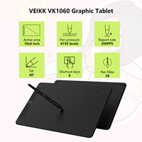 VEIKK VK1060-Tableta gráfica con bolígrafo para Android, Photoshop y Stylus, compatible con plataformas de dibujo