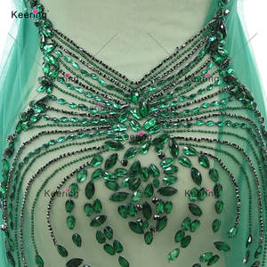 Keering largo Sexy hecho a mano claro cristal strass corpiño aplique Panel delantero y trasero para <span class=keywords><strong>vestido</strong></span> - Product Image 5