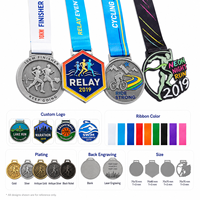 Médailles de finisseur de marathon personnalisées en usine, en alliage de zinc émaillé 3D, pour la course sportive, vente en gros en vrac avec ruban