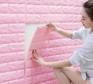 Papel tapiz autoadhesivo de espuma para decoración del hogar, papel tapiz autoadhesivo de Color, ladrillo 3d, precio directo de fábrica