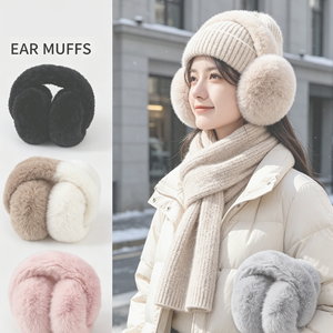 <span class=keywords><strong>Cache</strong></span>-oreilles en peluche Kawaii mignons pour femmes, chauds pour l'hiver, pliables, en fausse fourrure, bandeau chauffe-oreilles, doux et épais, protège-oreilles pour temps froid - Product Image 1