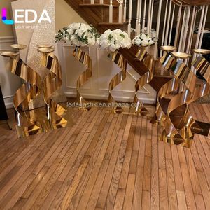 Soportes de Metal para Flores de Boda LEDA en Forma de S de 60 cm de Altura, Color Negro, Diseño de Decoración de Mesa, Soporte para Flores para Bodas, Centro de Mesa para Fiestas - Product Image 2