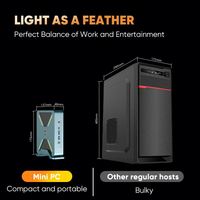 Mini PC con 64 GB de RAM, SSD Interno de hasta 5.2 GHz y 2 TB, Computadora de Escritorio Pequeña, Compatible con 4K 120Hz HD, Diseño con Antena WiFi