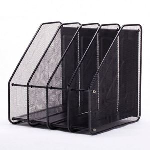 4 Sort <b>File</b> Sorter Organizer <b>Metal</b> Mesh Desktop Document Magazine Holder Vertical Upright Sections - Product Image 1