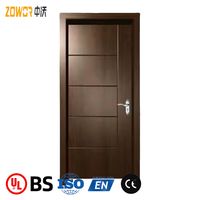 Porte d'entrée principale moderne en bois massif teck et chêne, double design, avec panneau en fibre de verre