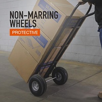 Hanak Chariot à main pneumatique en acier d'une capacité de 600 lb, pneus de 10 pouces, finition en poudre, plate-forme pliable à quatre roues OEM