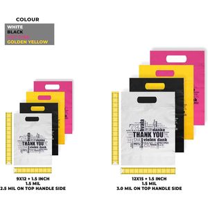 Thank You Plastic <b>Bags</b> BOPP Patch Handle Reusable Digital Printing Business Shopping - Product Image 5