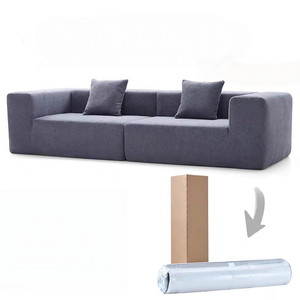 Sofá Compacto en Caja, Sofá de Dos Plazas Gris, Esponja de Alta Densidad, Envasado al Vacío, Sofá Comprimido para Sala de Estar - Product Image 1