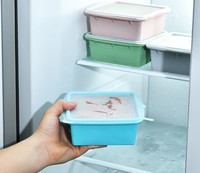 Boîte à lunch carrée compartimentée en silicone de qualité alimentaire avec couvercle protecteur, boîte de conservation des aliments scellée pour plusieurs occasions