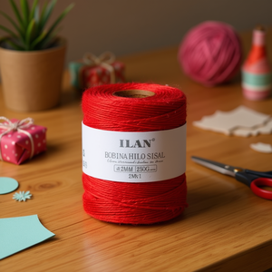 Bobina di Filo Sisal Rosso 2mm 250G per Artigianato - Product Image 3