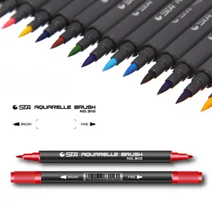 Dual Brush Pen Set Water Based Felt Art Markers 12/24/36/48/80 Colors for Office School Supplies for Fabric Drawing