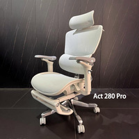Chaise de bureau ergonomique avec soutien lombaire réglable, dossier dynamique, appui-tête, accoudoirs, chaise en maille respirante pour longues sessions assises