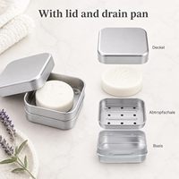 Étuis à savon de voyage en aluminium, porte-savons portables résistants à l'humidité, boîtes à savon métalliques auto-drainantes avec couche de drainage