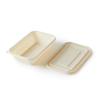 Boîte à lunch jetable en amidon de maïs biodégradable, compatible micro-ondes, avec compartiments, jaune, recyclable, pour les fêtes