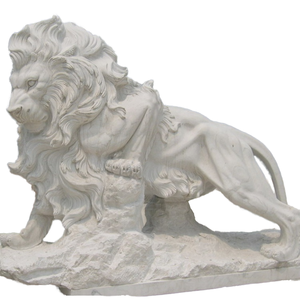 Xiamen affiner la maison moderne en pierre décorant la <span class=keywords><strong>sculpture</strong></span> de statue de lion en marbre blanc pour l'application de parc