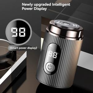 Nouveau mini rasoir électrique rechargeable portable avec écran numérique, rasoir à barbe pour hommes, taille de poche, rasoir de voyage humide et sec - Product Image 6