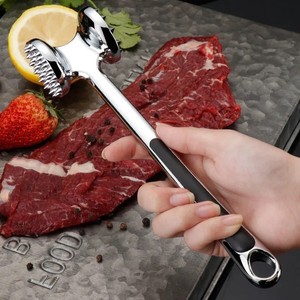 Attendrisseur de viande double face en alliage de zinc avec aiguille et face plate pour attendrir les steaks et la volaille, outil de cuisine domestique - Product Image 2
