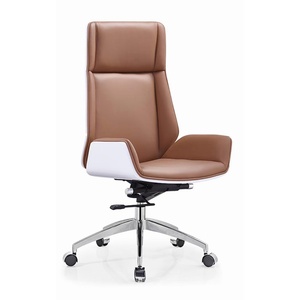 Modern Design Leather Ergonomic Computer Chair Comfort High Back Brown Leather Manager Executive Office Chair - Product Image 1