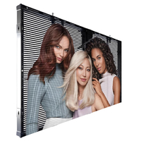 Écran LED haute luminosité P3.91-7.81, mur vidéo publicitaire, grille transparente, écran en maille LED