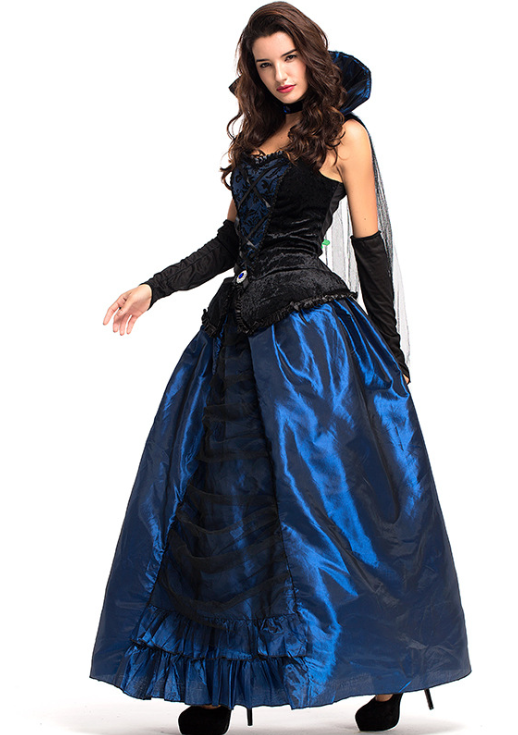 blue enchantress dress Women Royal Retro Medieval Renaissance Queen Lady Satin Masquerade Dress AllFWWinter Vivienne Westwood - ReBride Size:SIZE 3 The collection is named