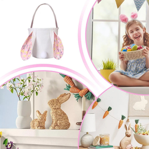 Bolsa de Mano con Bordado de Orejas de Conejo, Linda y Moderna, <span class=keywords><strong>para</strong></span> la Caza de Huevos de Pascua, Cesta Grande de Conejo <span class=keywords><strong>para</strong></span> Niños, Decoración de Fiesta - Product Image 4