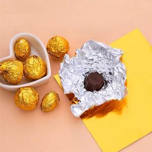 Food Grade Embossed Fireproof Square Golden Aluminum Foil Sheet Candy Wrappers Sweets Lolly Paper DIY Candies <b>Chocolate</b> - Product Image 3