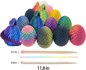 Lindos Juguetes Antiestrés de Anaconda Miniatura Impresos en 3D para Niños, con Huevo de Serpiente y Ojos Impresos en 3D, y Serpiente en el Interior - Product Image 2