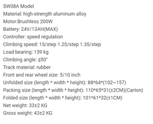 Ascenseur motorisé pour chaises d'escalier Chariot motorisé pour personnes handicapées Fauteuil roulant grimpant Caractéristique Chariots à main Chariots - Product Image 2