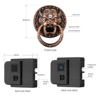 Serrure de porte intelligente électronique de poignée de tiroir de meubles d'acier inoxydable en forme de lion