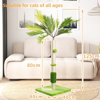 Poteau à gratter pour chat en sisal écologique en forme de palmier |   Purr Garden, emballage en carton à 2 niveaux de 125 cm, intérieur/extérieur