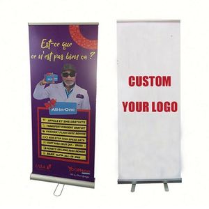 Expositor enrollable portátil con marco de aluminio y impresión personalizada, con desplazamiento eléctrico para publicidad - Product Image 1
