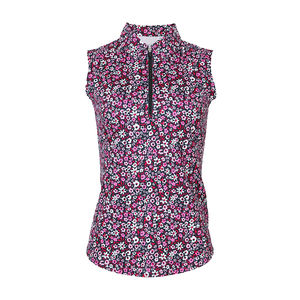 Camiseta de golf OEM personalizada de poliéster sin mangas para mujer, camiseta transpirable con estampado completo, informal, de longitud corta, diseño comprimido - Product Image 6