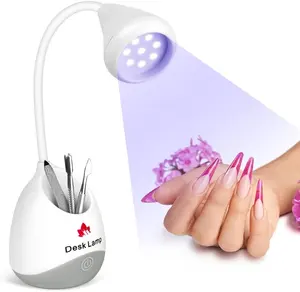 Cordless UV Led Table Gel Nail Lamps for Home DIY Nail Salon with Nail Manicure Tools Holder