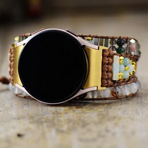 Bijoux natifs pour femmes cristal pierres naturelles sur bouton argent personnalisé pour Samsung pour <span class=keywords><strong>Galaxy</strong></span> <span class=keywords><strong>Watch</strong></span> <span class=keywords><strong>4</strong></span> <span class=keywords><strong>bracelet</strong></span> 22mm tissu matériel - Product Image 4