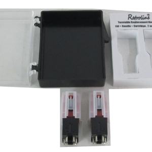 Juego de agujas de repuesto para tocadiscos Retrolime, 2 juegos por caja, cartucho de rubí con tapa y aguja para accesorios de audio - Product Image 3