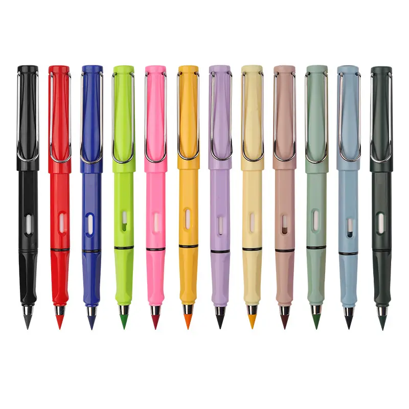 Kalıcı renkli kalemler 12 renkli Metal kalemler çevre dostu ve dayanıklı renkli silgili kurşun kalemler