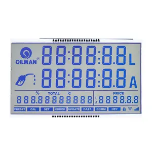 Fuel dispenser LCD display STN segment 12 digits LCD module with white LED backlight for fuel dispenser