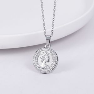 Muntvormige hangerketting, delicate bedelkettingen, koningin ronde schijf kettingen voor dames sieraden - Product Image 3
