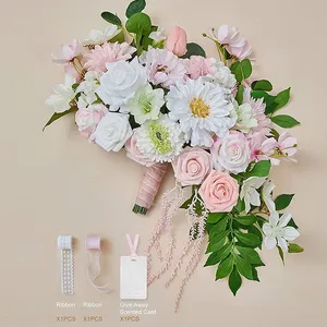 ช่อดอกไม้ผ้าประดิษฐ์คุณภาพโรแมนติกสำหรับงานแต่งงานช่อดอกไม้สำหรับเจ้าสาว - Product Image 3