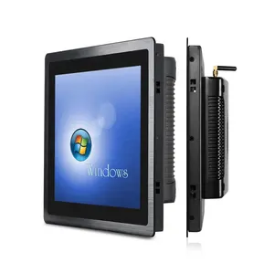 Touchthink düşük maliyetli 12 15 17 19 inç 12vdc gömülü j1900 x86 endüstriyel fansız dokunmatik ekran paneli pc fiyat