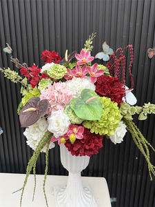 <span class=keywords><strong>Chemin</strong></span> <span class=keywords><strong>de</strong></span> <span class=keywords><strong>table</strong></span> en fleurs artificielles bordeaux et verdoyantes, centre <span class=keywords><strong>de</strong></span> <span class=keywords><strong>table</strong></span> entièrement en fleurs artificielles pour mariage - Product Image 4