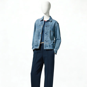 แจ็คเก็ตยีนส์วินเทจทรงโอเวอร์ไซส์สำหรับทุกเพศ สวมใส่สบาย ระบายอากาศได้ดี เหมาะสำหรับใส่ในชีวิตประจำวัน เป็นมิตรต่อสิ่งแวดล้อม - Product Image 2