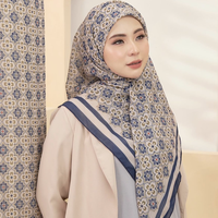 Nouvelles Tendances Voile de Coton 45 Pouces Imprimé Numérique Hijab Tudung Doux Bawal Écharpe de Coton avec Bord Découpé au Laser pour Bébé Vente en Gros