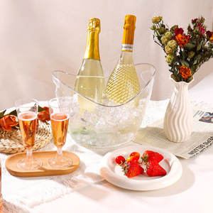 2 गैलन बड़े ऐक्रेलिक बर्फ की बाल्टी नाव आकार वाइन शैंपेन कूलर साफ प्लास्टिक पेय चिलर - Product Image 5