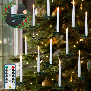 Bougie <span class=keywords><strong>LED</strong></span> <span class=keywords><strong>de</strong></span> 15 cm <span class=keywords><strong>de</strong></span> long <span class=keywords><strong>pour</strong></span> arbre <span class=keywords><strong>de</strong></span> <span class=keywords><strong>Noël</strong></span> avec télécommande <span class=keywords><strong>sans</strong></span> <span class=keywords><strong>fil</strong></span> et minuterie, alimentée par piles, <span class=keywords><strong>pour</strong></span> la décoration des fêtes - Product Image 2