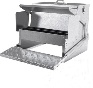 Mangiatoie automatiche per polli a pedale in acciaio zincato senza fuoriuscite con coperchio resistente alle intemperie per attrezzature agricole di pollame - Product Image 4